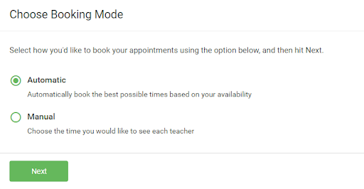 Screenshot demonstrating how to book event appointments using SchoolCloud. Step 3.