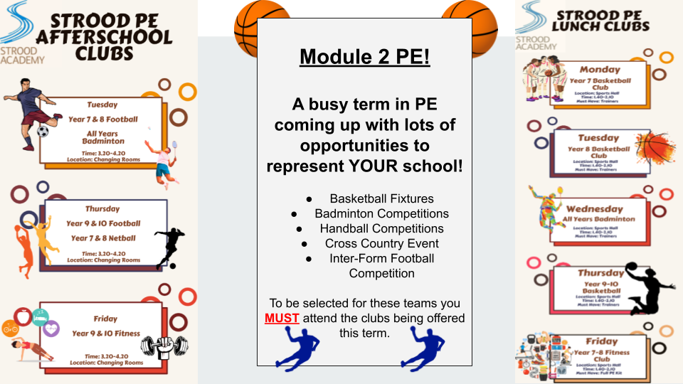 Poster for Module 2 PE clubs