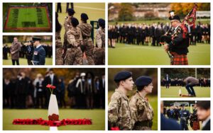 Remembrance day collage of students in Cadet uniform